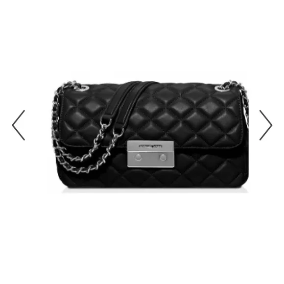 Michael Kors Sloan medium black quilted leather shoulder bag. - Picture 2 of 8